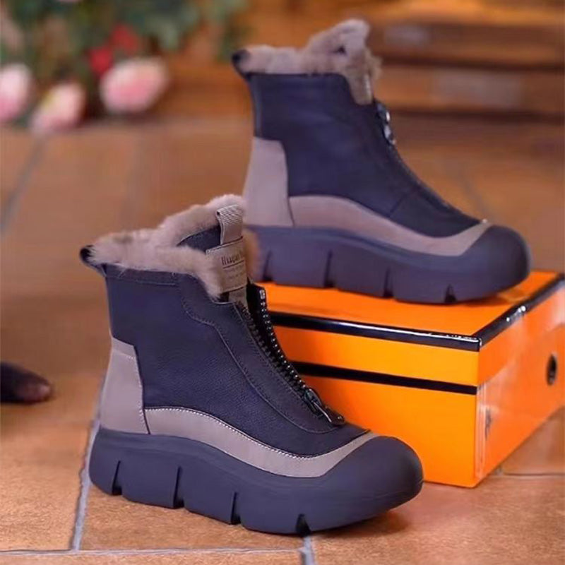 Wasserdichte warme Damen-Schneestiefel mit Reißverschluss