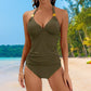 Damen-Sexy-Neckholder-Badeanzug mit Raffung