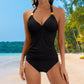 Damen-Sexy-Neckholder-Badeanzug mit Raffung