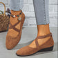 Kostenloser Versand beim Kauf von 2 Stück💃Elegante feste Farbe elastische Riemen niedrige Keilschuhe