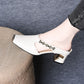 🌟Damen Casual Metall Quadratische Zehe Mittlerer Blockabsatz Mules