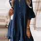 👗Sommerkleid mit Rüschenbesatz und V-Ausschnitt – Leichter Denim-Look