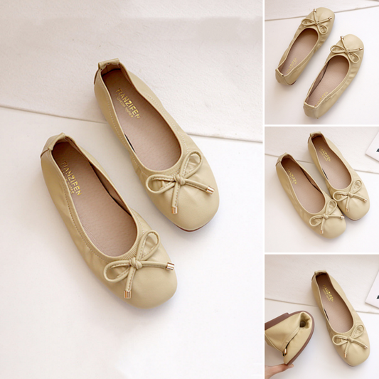 Damen Flache Slip-On Schuhe mit Schleifen-Knoten