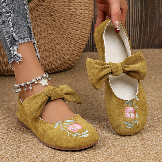 Lässige flache Slip-On-Schuhe mit Stickerei für Damen