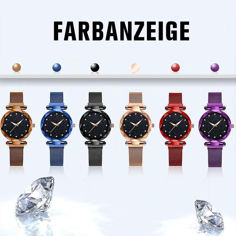 ( Im Sale 52% ) Damen Magnetband Quarzarmbanduhr Sternenhimmeluhr (mit Geschenkbox)