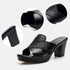 Damen-Plateau-Slip-on-Sandalen mit klobigem Absatz und hohem Absatz