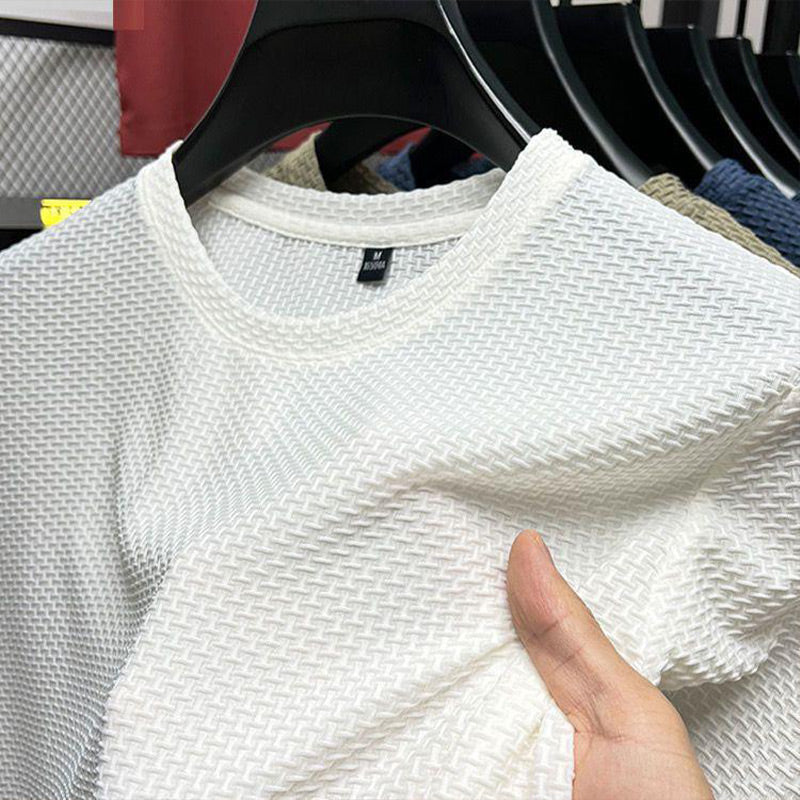 MESH-EIS-SEIDEN-T-SHIRT MIT KURZEN ÄRMELN