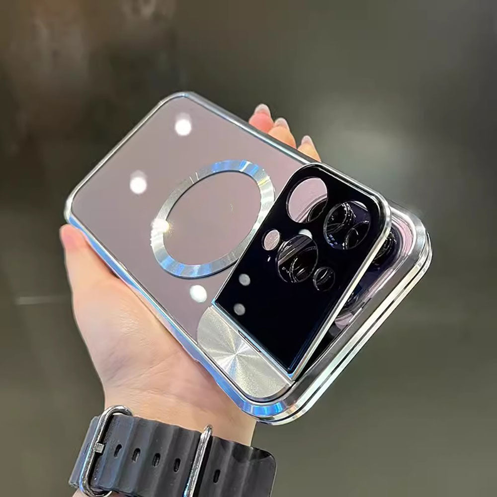 iPhone-Hülle mit magnetischer unsichtbarer Metallschnalle und magnetischer Halterung