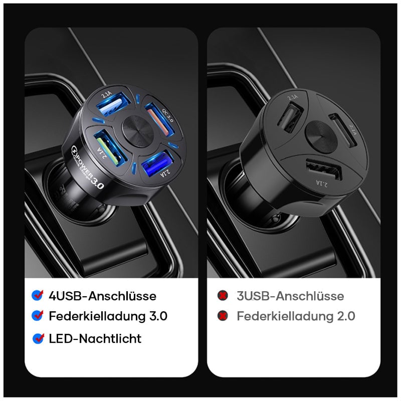 4-IN-1-Schnellladeanschluss für das Auto