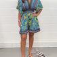 Pflanze Fett Gedruckter Lässiger Kurzer Jumpsuit
