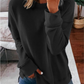 Damen Herbst- und Winteroberteile, lockeres, einfarbiges Langarm-T-Shirt