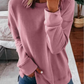 Damen Herbst- und Winteroberteile, lockeres, einfarbiges Langarm-T-Shirt