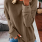 Damen Herbst- und Winteroberteile, lockeres, einfarbiges Langarm-T-Shirt