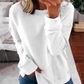Damen Herbst- und Winteroberteile, lockeres, einfarbiges Langarm-T-Shirt