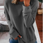 Damen Herbst- und Winteroberteile, lockeres, einfarbiges Langarm-T-Shirt