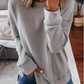 Damen Herbst- und Winteroberteile, lockeres, einfarbiges Langarm-T-Shirt