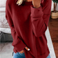 Damen Herbst- und Winteroberteile, lockeres, einfarbiges Langarm-T-Shirt