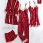 5 Stück Ice Silk Schlafanzug Set