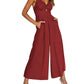 V-Ausschnitt Ausschnitt Weites Bein Jumpsuits