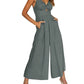 V-Ausschnitt Ausschnitt Weites Bein Jumpsuits