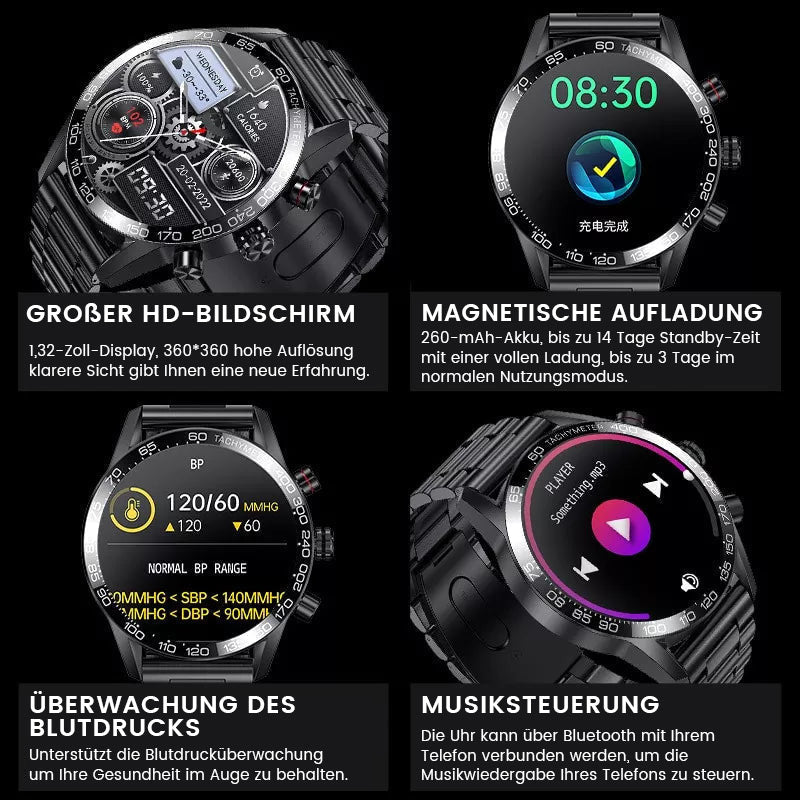 NEUE SMARTWATCH BENUTZERDEFINIERTES ZIFFERBLATT, SPORT WASSERDICHT BLUETOOTH  ANRUF SMARTWATCH ECG+PPG