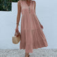 Sommerschlussverkauf - 49% Rabatt!Knopf-Detail Lagen-Saum-Kleid