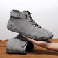 italienische handgefertigte Wildlederstiefel mit Klettverschluss