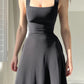 Neues Midikleid mit dicken Trägern für Frauen