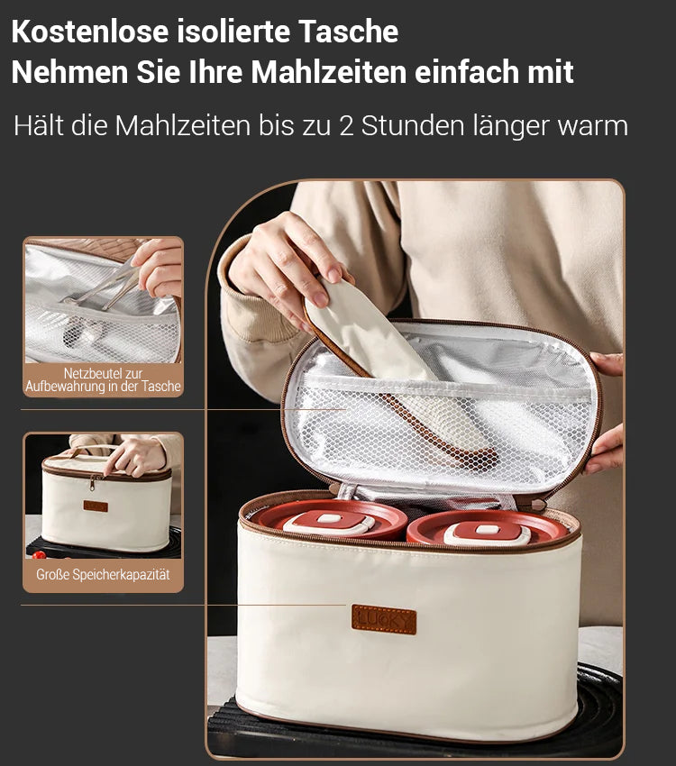 Mikrowellengeeignete, isolierte Lunchbox aus Edelstahl