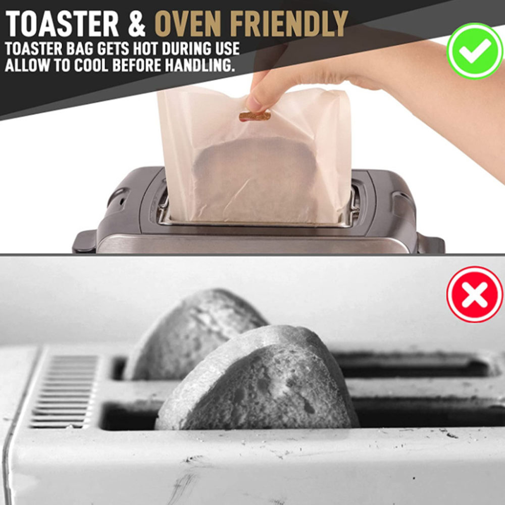 Hitzebeständige, wiederverwendbare Toaster -Taschen ohne Stick