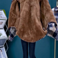 Karierte Hemdjacke aus Samt im koreanischen Stil