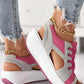 Neue Muffin-Sandalen mit Kontrastnähten und Hohlriemen