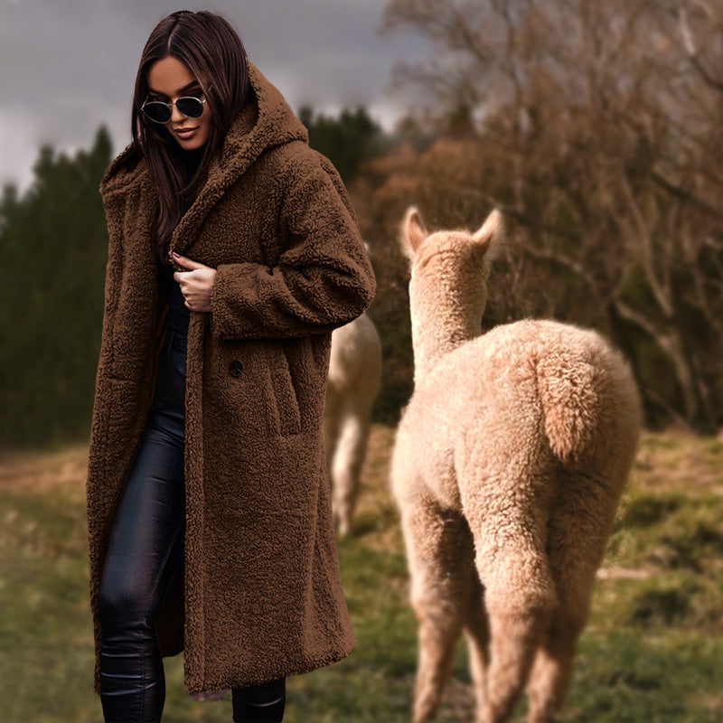 [Bestes Geschenk für Sie] Wollmantel mit Kapuze für Damen