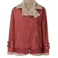 Ideales Geschenk - Damenjacke aus dickem Wildlederimitat mit Revers
