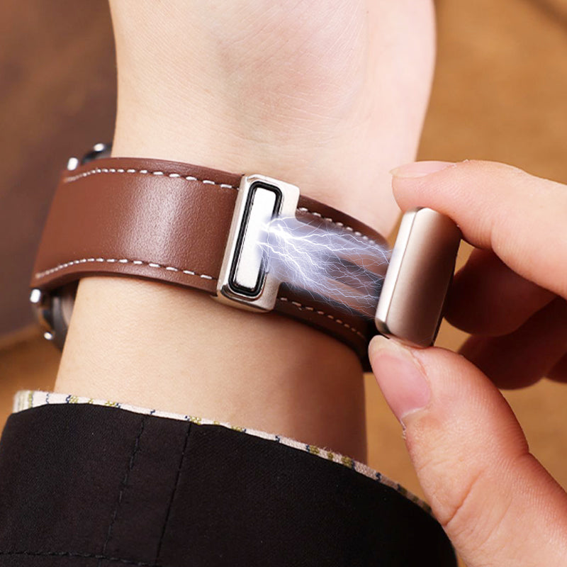 Exquisite Geschenke - Mode Magnetische Faltschließe Hochwertige Leder Smart Watch Band