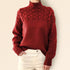 Damen-Rollkragenpullover mit Strickmuster